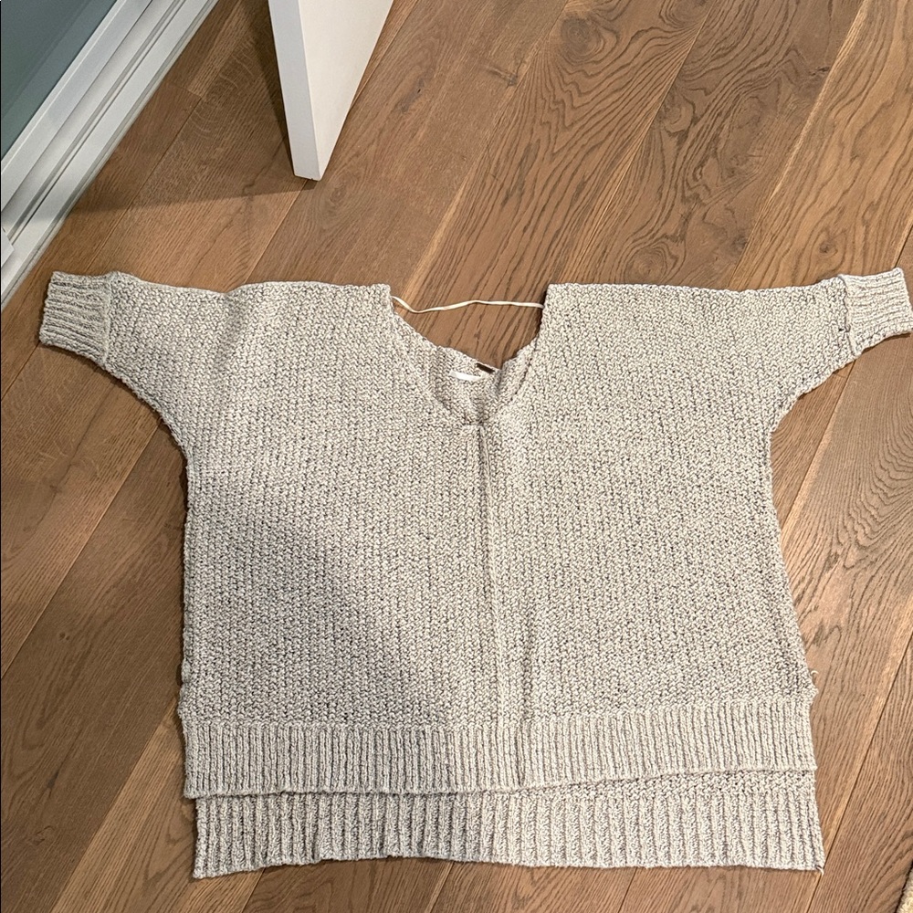 Free People Textured Knit Short-Sleeve Sweater - Size XS